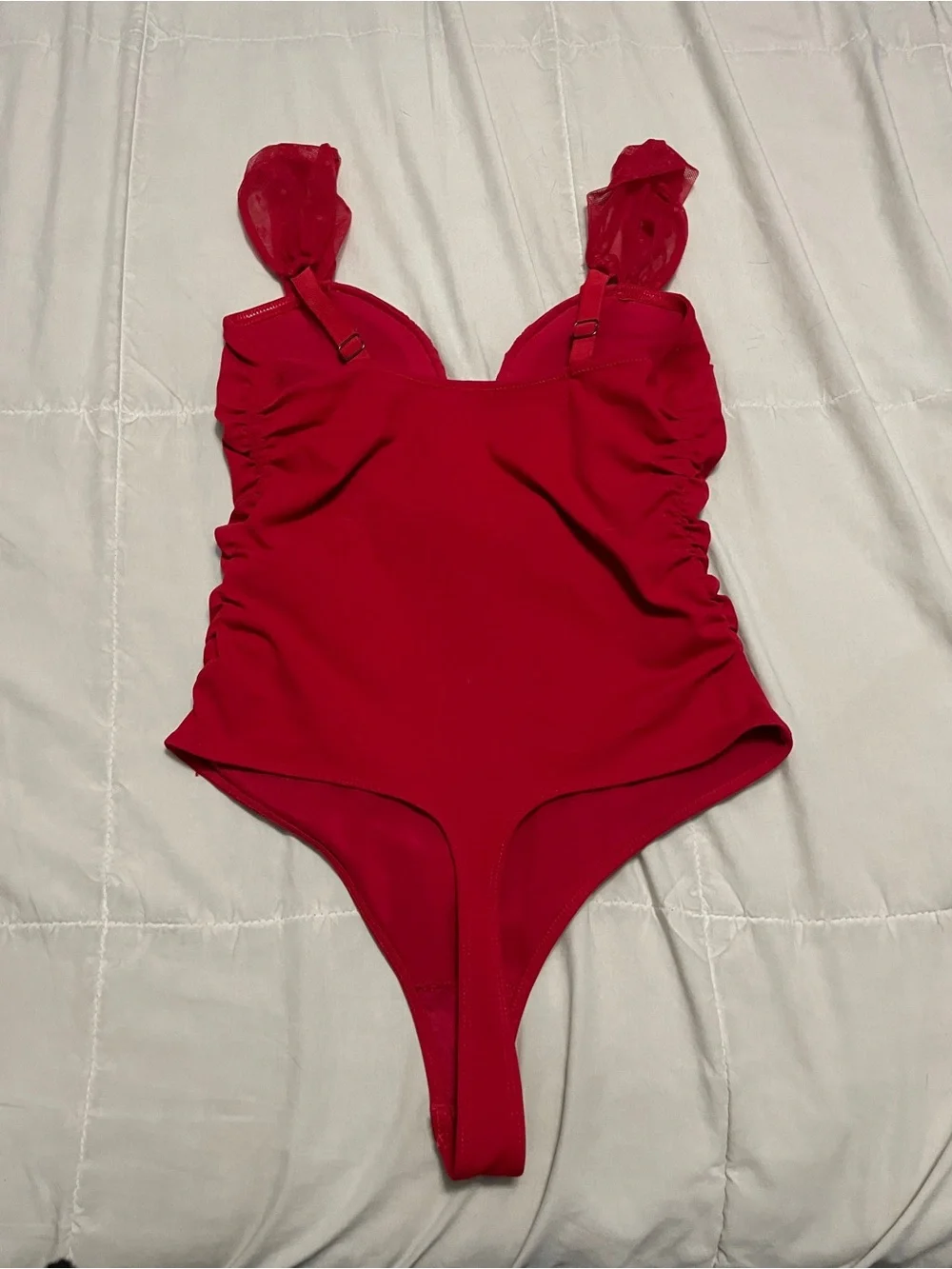 free people intimates red bodysuit